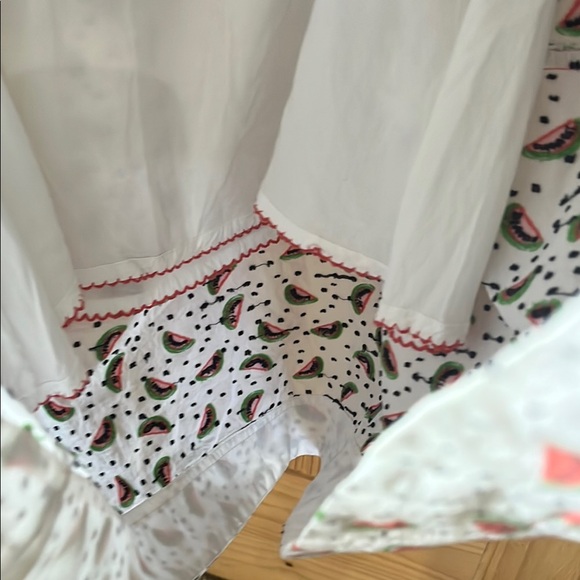 HD in Paris Anthropologie Watermelon One-Shoulder Dress in White and Red - Picture 9 of 10